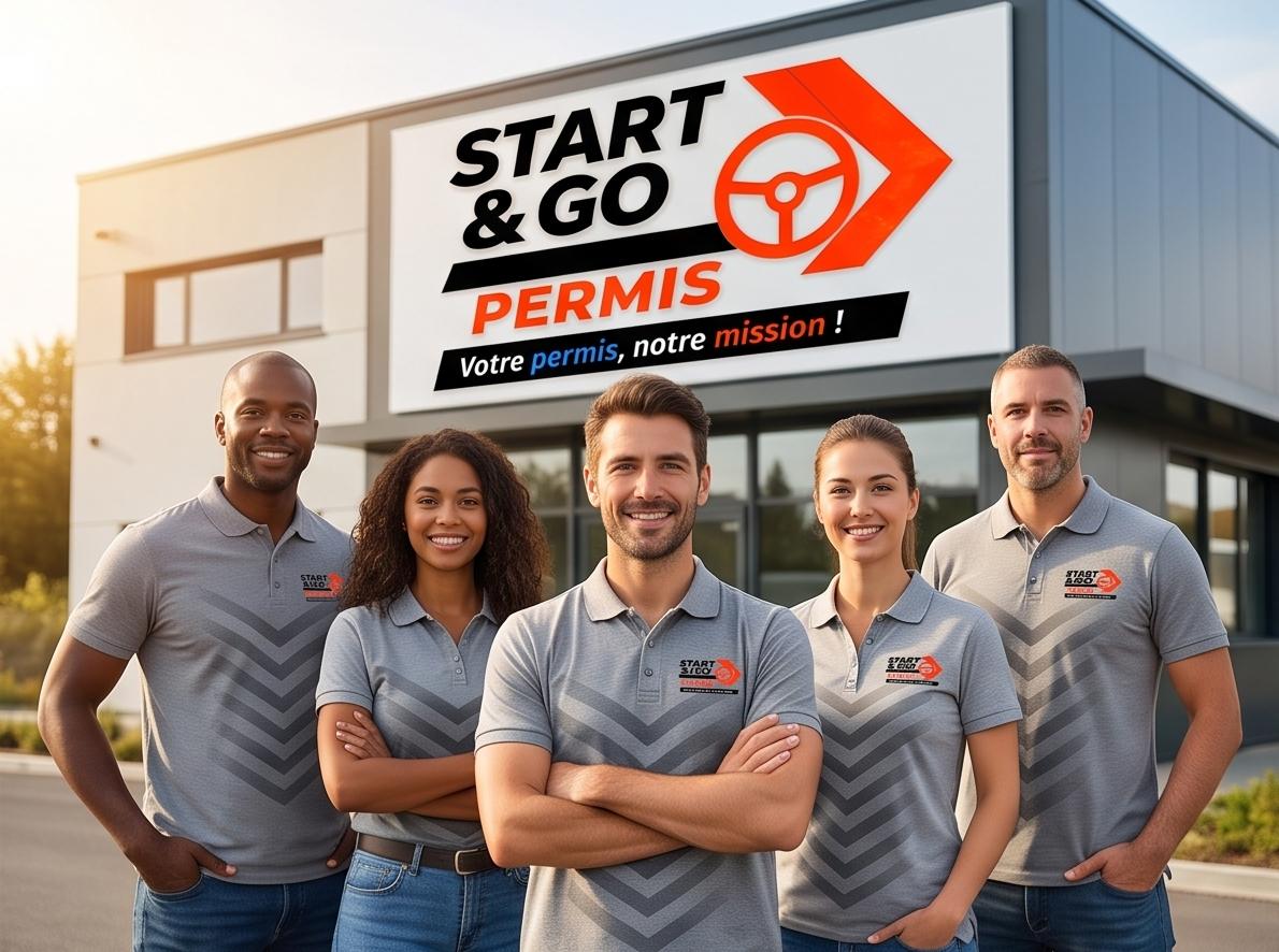 L'équipe de moniteurs Start & Go Permis devant l'auto-école